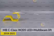 Световод фары Mercedes-Benz C-Class W205 LED Multibeam (2018-2021) рест длинный правый