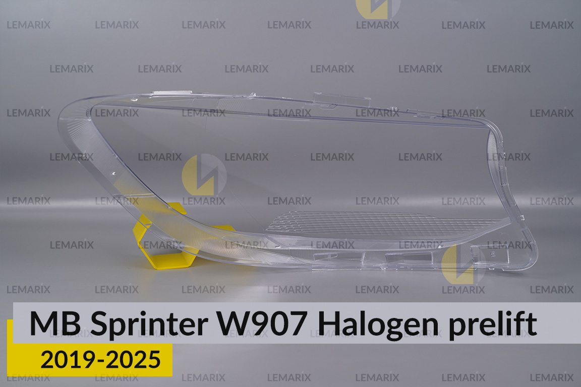 Скло фари Mercedes-Benz Sprinter W907 Halogen (2019-2026) дорест ліве
