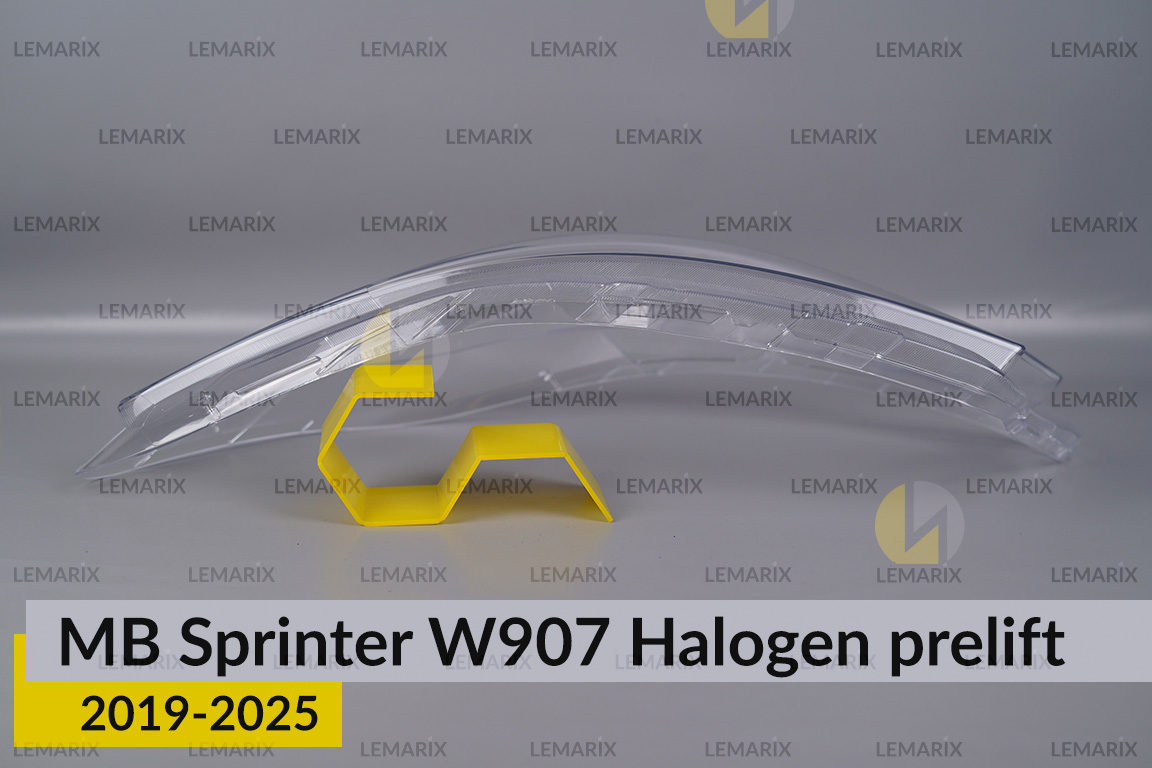 Скло фари Mercedes-Benz Sprinter W907 Halogen (2019-2026) дорест ліве