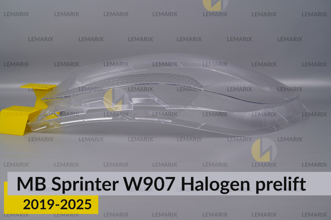 Скло фари Mercedes-Benz Sprinter W907 Halogen (2019-2026) дорест ліве