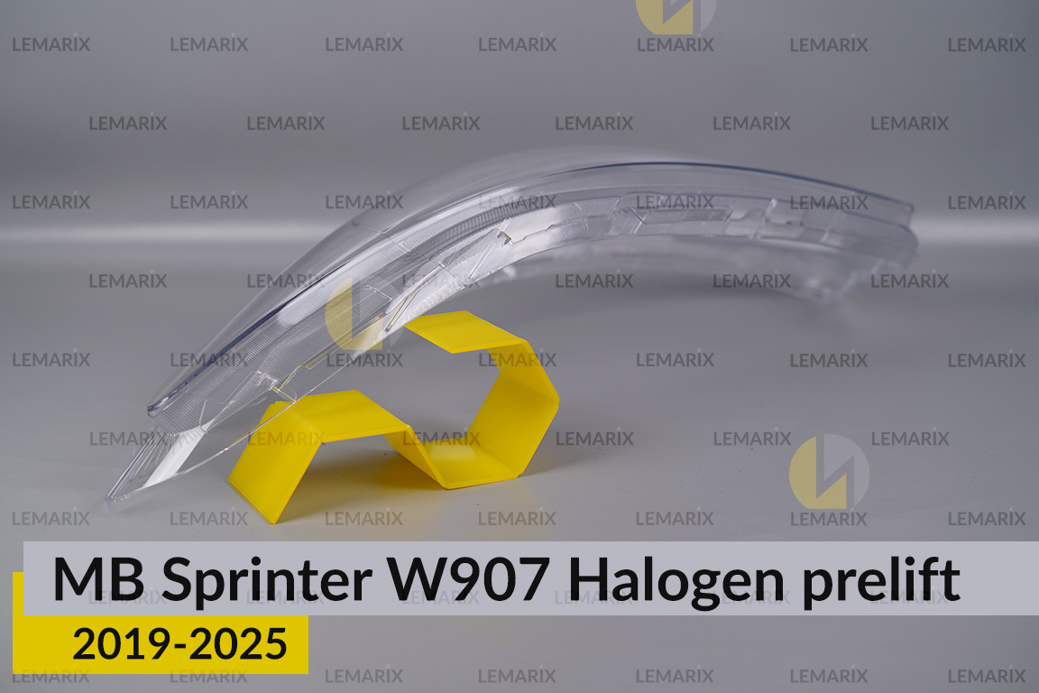 Скло фари Mercedes-Benz Sprinter W907 Halogen (2019-2026) дорест ліве