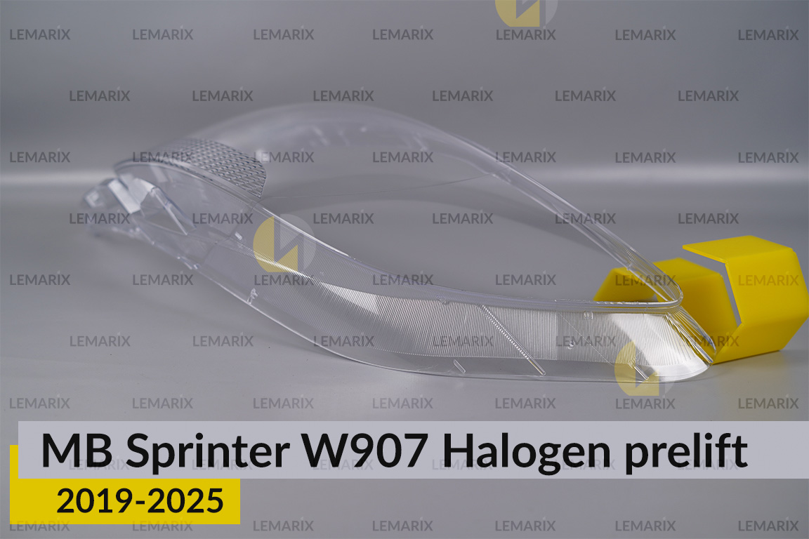 Скло фари Mercedes-Benz Sprinter W907 Halogen (2019-2026) дорест ліве