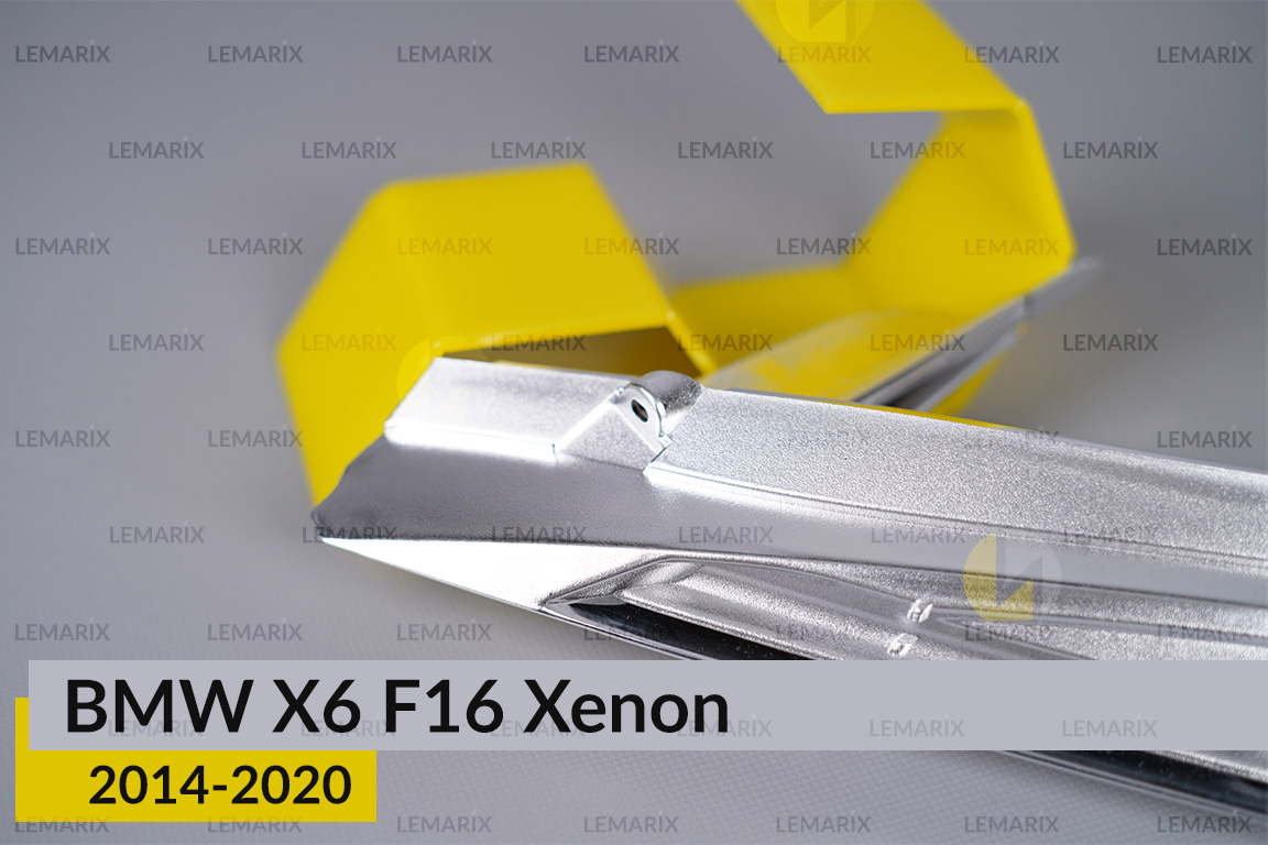 Хромована декоративна маска під світловод BMW X6 F16 Xenon (2014-2020) ліва