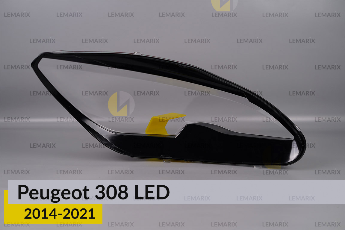 Скло фари Peugeot 308 LED (2014-2021) ліве