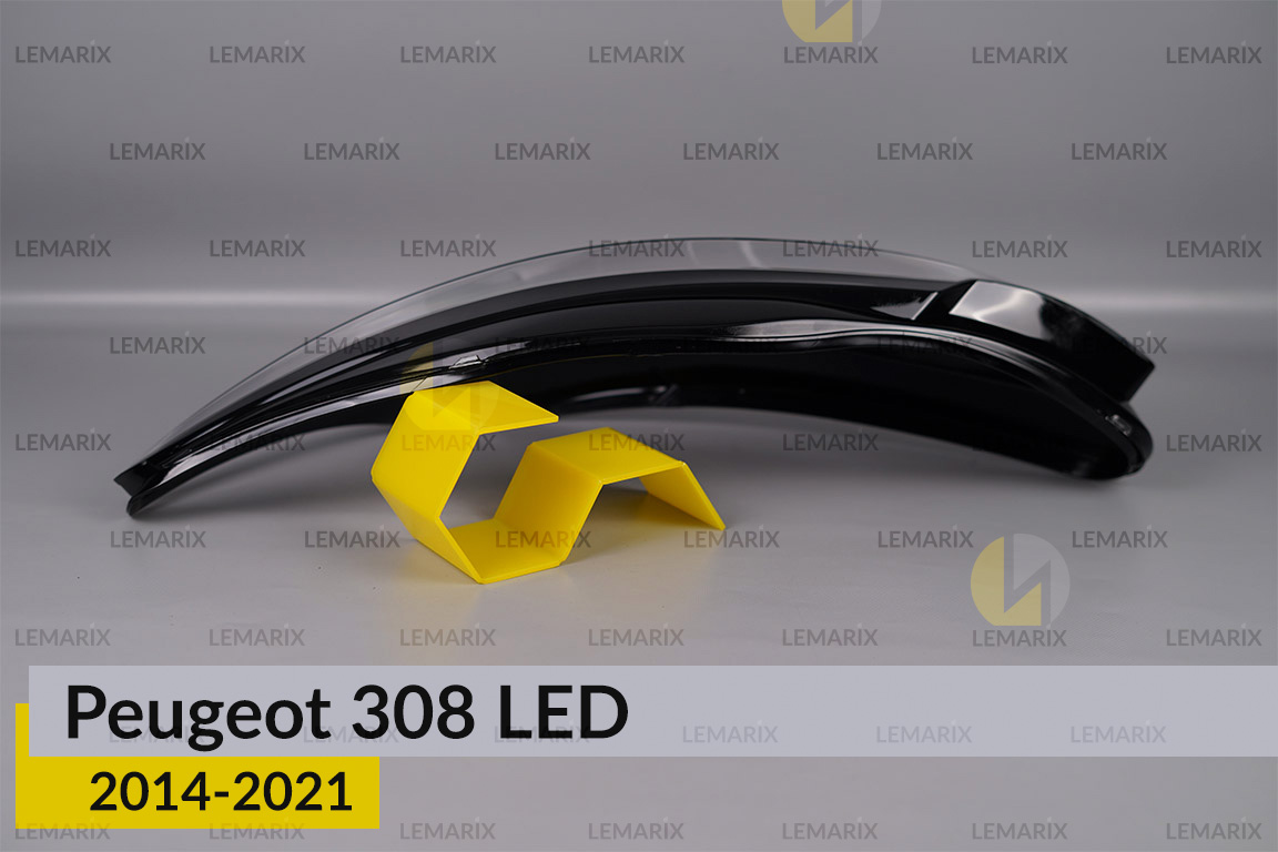 Скло фари Peugeot 308 LED (2014-2021) ліве