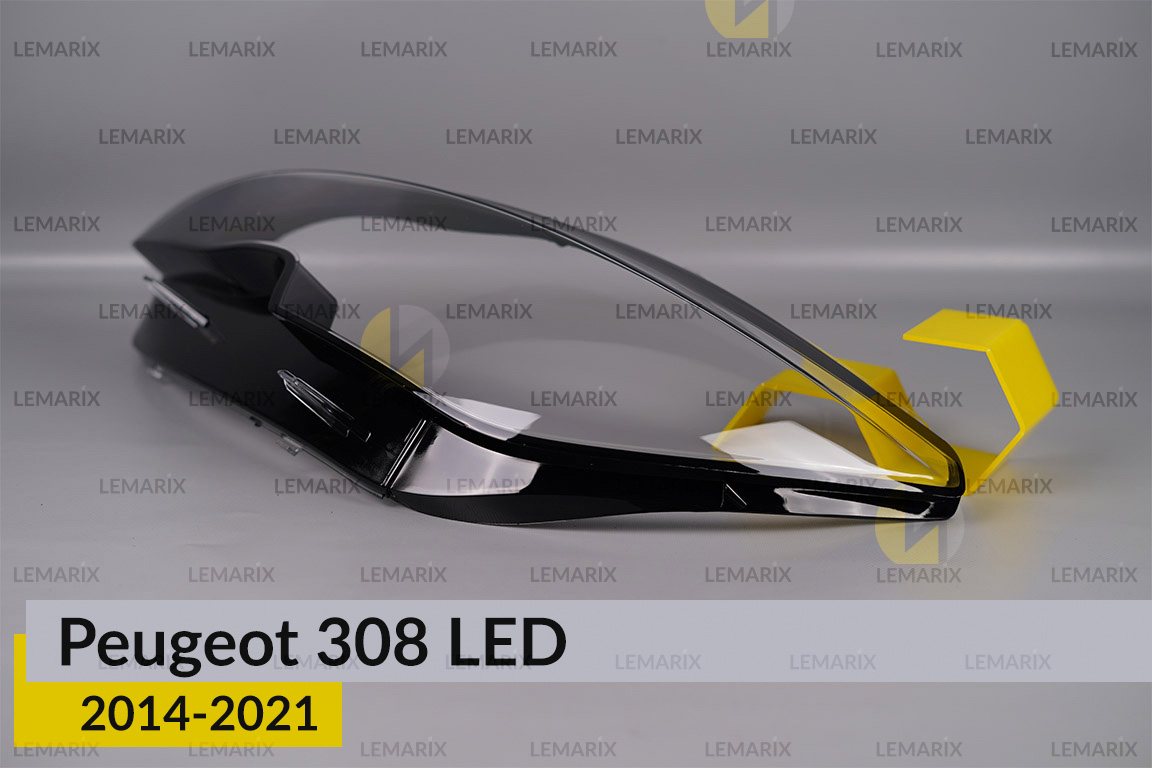 Скло фари Peugeot 308 LED (2014-2021) ліве