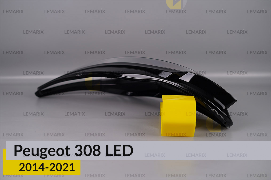 Скло фари Peugeot 308 LED (2014-2021) ліве