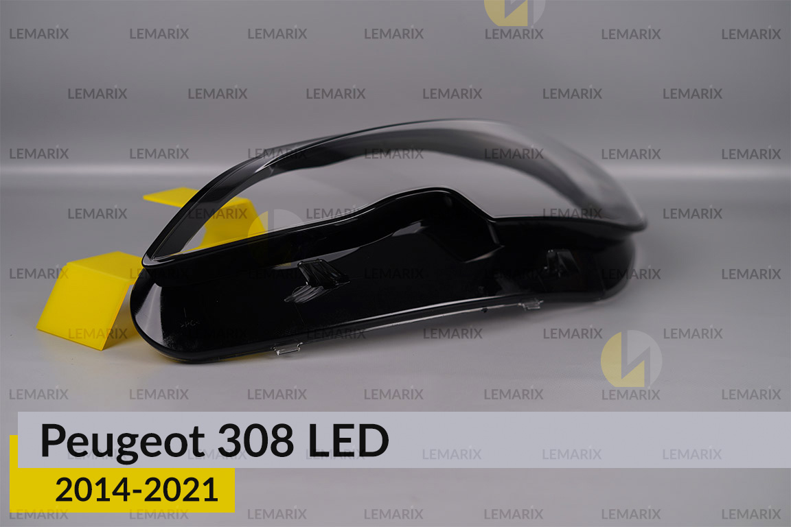 Скло фари Peugeot 308 LED (2014-2021) ліве