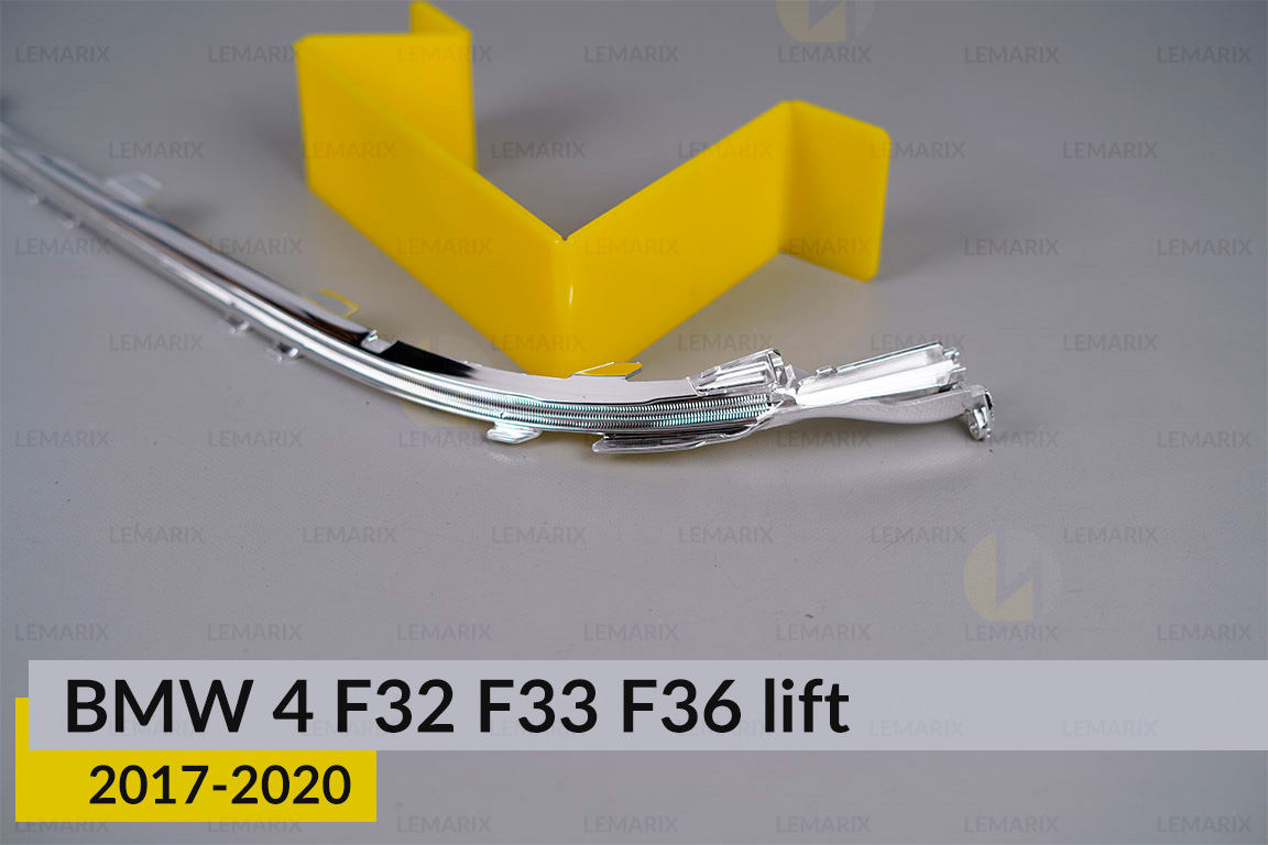 Хромована декоративна маска під світловод BMW 4 F32 F33 F36 (2017-2020) рест ліва