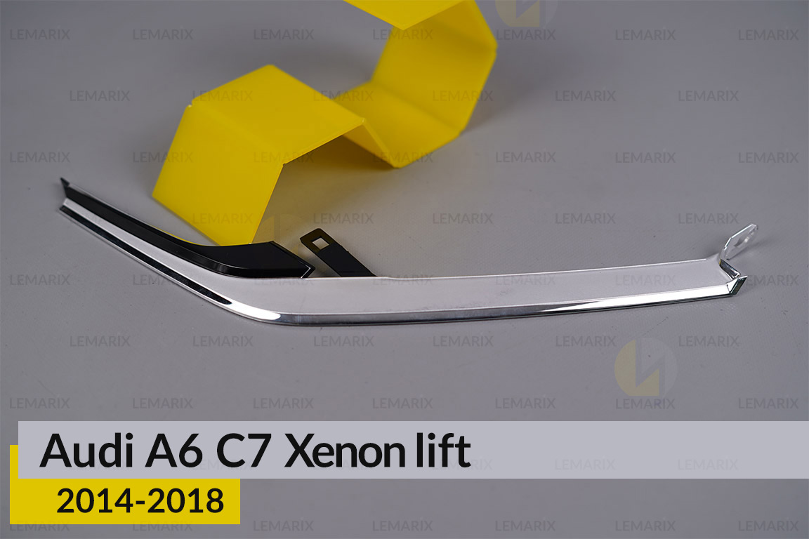 Хромована декоративна маска середня Audi A6 C7 Xenon (2014-2018) рест права