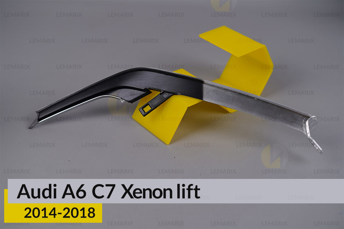 Хромована декоративна маска середня Audi A6 C7 Xenon (2014-2018) рест права