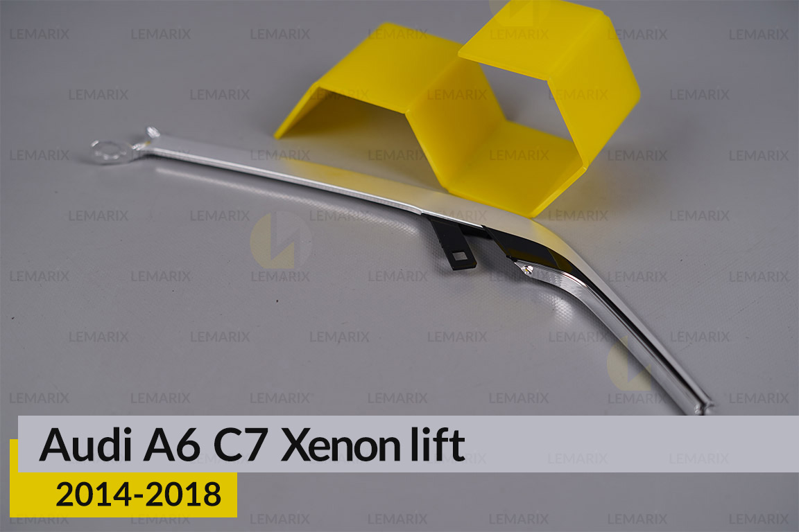 Хромована декоративна маска середня Audi A6 C7 Xenon (2014-2018) рест права