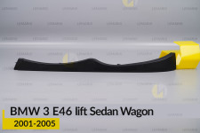Внешняя пластиковая накладка под фару BMW 3 E46 Sedan Wagon (2001-2005) рест левая
