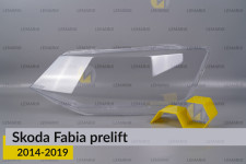 Стекло фары Skoda Fabia (2014-2019) дорест левое