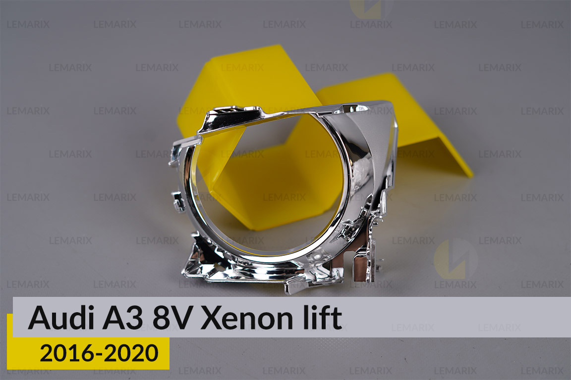Хромована маска лінзи Audi A3 8V Xenon (2016-2020) рест ліва