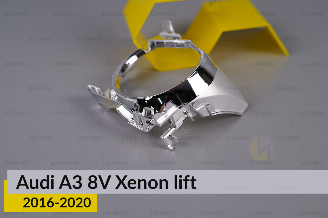Хромована маска лінзи Audi A3 8V Xenon (2016-2020) рест ліва