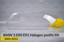 Скло фари BMW 3 E90 E91 Halogen (2004-2012) дорест/рест ліве