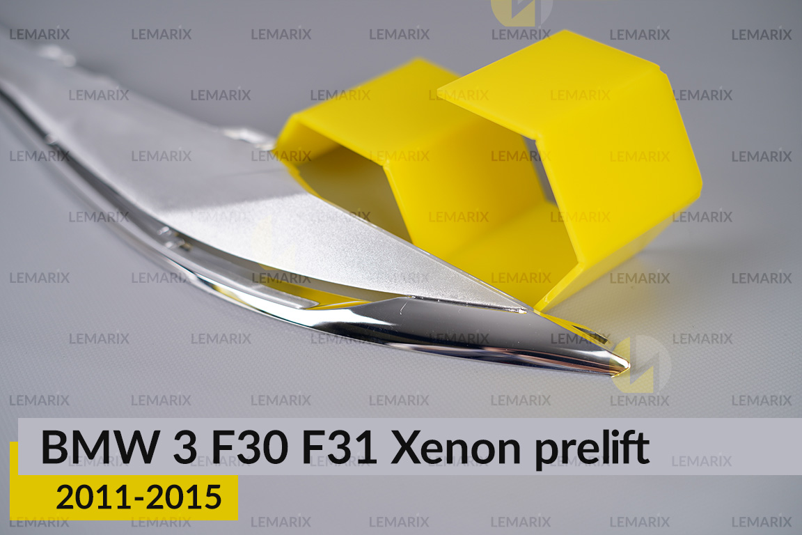 Хромована декоративна маска верхня BMW 3 F30 F31 Xenon (2011-2015) дорест ліва