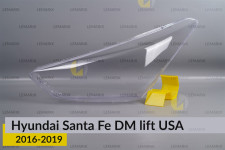 Скло фари Hyundai Santa Fe DM USA (2016-2019) рест ліве