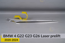 Хромована декоративна маска верхня BMW 4 G22 G23 G26 Laser (2020-2024) дорест права