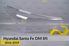 Скло фари Hyundai Santa Fe DM (2016-2019) рест праве
