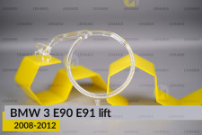 Кольцо световод фары BMW 3 E90 E91 (2008-2012) рест большое внешнее angel eyes левое
