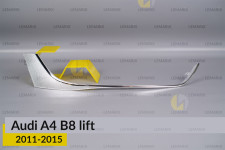 Хромована декоративна маска нижня бокова Audi A4 B8 (2011-2015) рест права