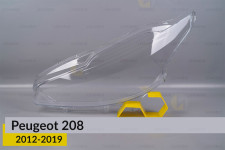 Стекло фары Peugeot 208 (2012-2019) левое