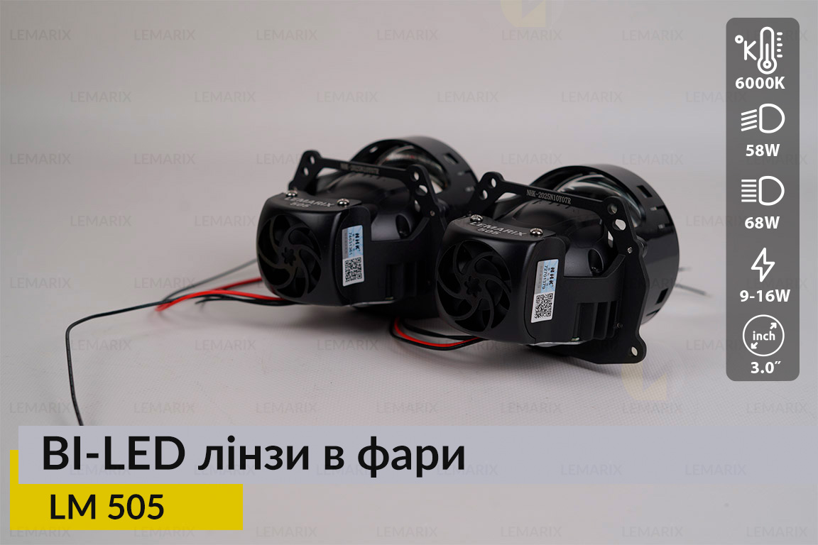 Автомобільні BI-LED лінзи в фари Lemarix 505