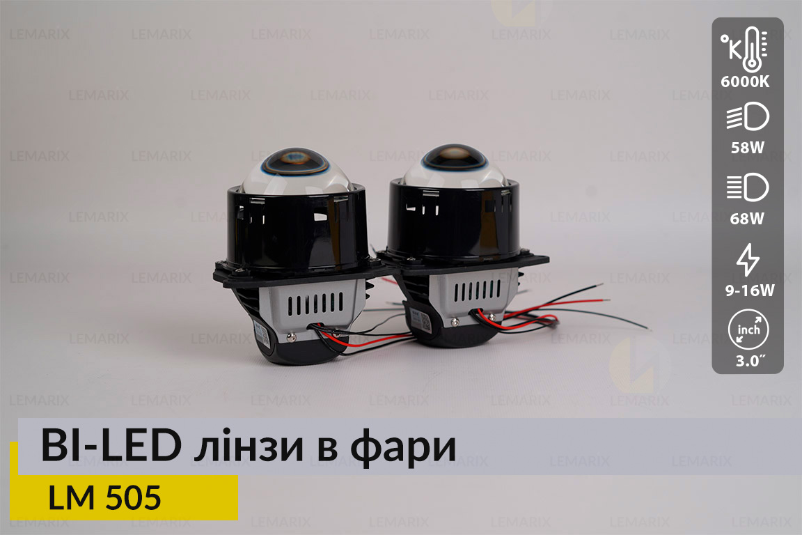 Автомобільні BI-LED лінзи в фари Lemarix 505