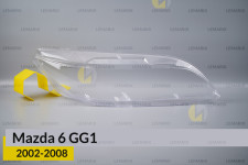 Скло фари Mazda 6 GG1 (2002-2008) праве