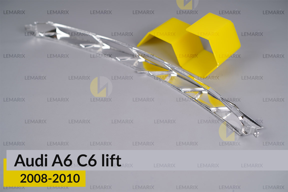 Хромована декоративна маска верхня Audi A6 C6 (2008-2010) рест права