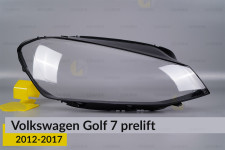 Скло фари VW Volkswagen Golf 7 (2012-2017) полоски дорест праве