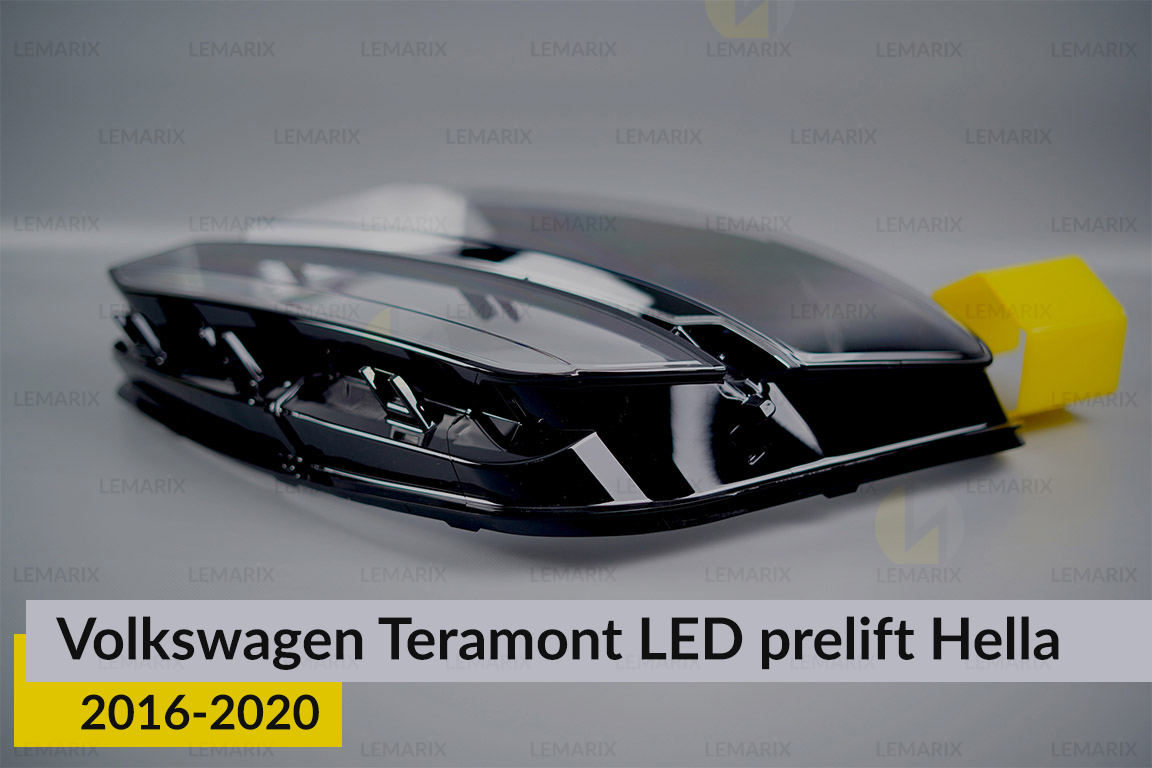 Скло фари VW Volkswagen Teramont LED Hella (2016-2020) дорест ліве