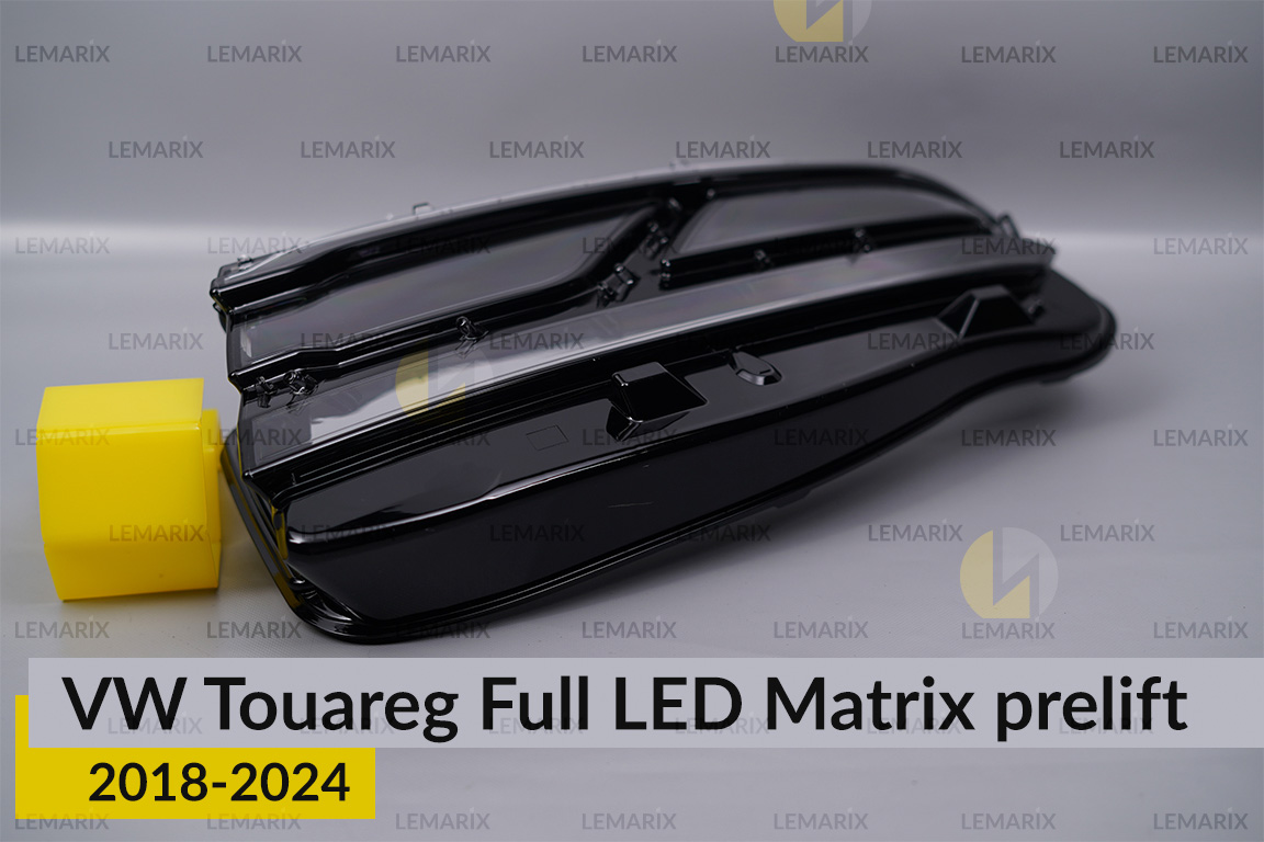 Скло фари VW Volkswagen Touareg Full LED Matrix (2018-2024) дорест ліве