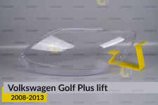 Скло фари VW Volkswagen Golf Plus (2008-2013) рест ліве