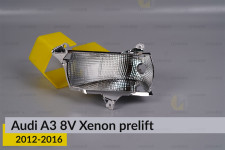 Хромована маска світлорозсіювача Audi A3 8V Xenon (2012-2016) дорест ліва