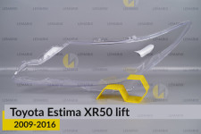 Стекло фары Toyota Estima XR50 (2009-2016) рест левое