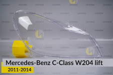 Скло фари Mercedes-Benz C-Class W204 (2011-2014) рест праве