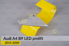 Хромована декоративна маска нижня Audi A4 B9 LED (2015-2020) дорест ліва