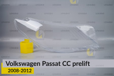 Скло фари VW Volkswagen Passat CC (2008-2012) дорест праве