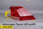 Скло заднього ліхтаря зовнішнє в крилі VW Volkswagen Tiguan LED (2016-2020) дорест праве
