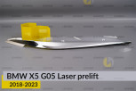 Хромована декоративна маска верхня BMW X5 G05 Laser (2018-2023) дорест права
