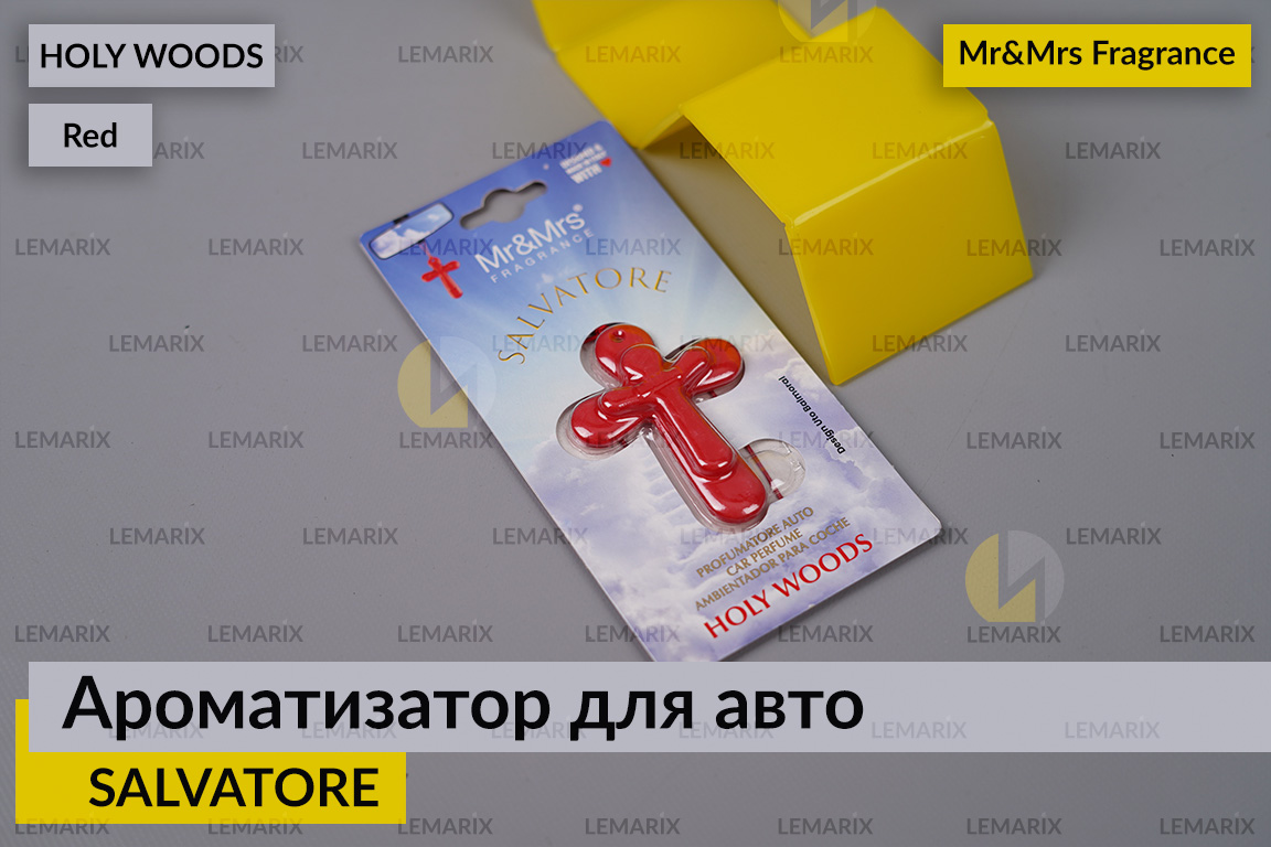 Ароматизатор для авто SALVATORE червоний із ароматом СВЯТОГО ЛІСУ/HOLY WOODS – Mr&Mrs Fragrance