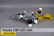 Хромована маска Mazda 3 BP LED USA (2018-2026) права