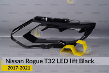 Декоративная маска внешняя Nissan Rogue T32 LED Black (2017-2021) рест левая
