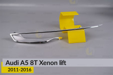 Хромована декоративна маска середня Audi A5 8T Xenon (2011-2016) рест ліва