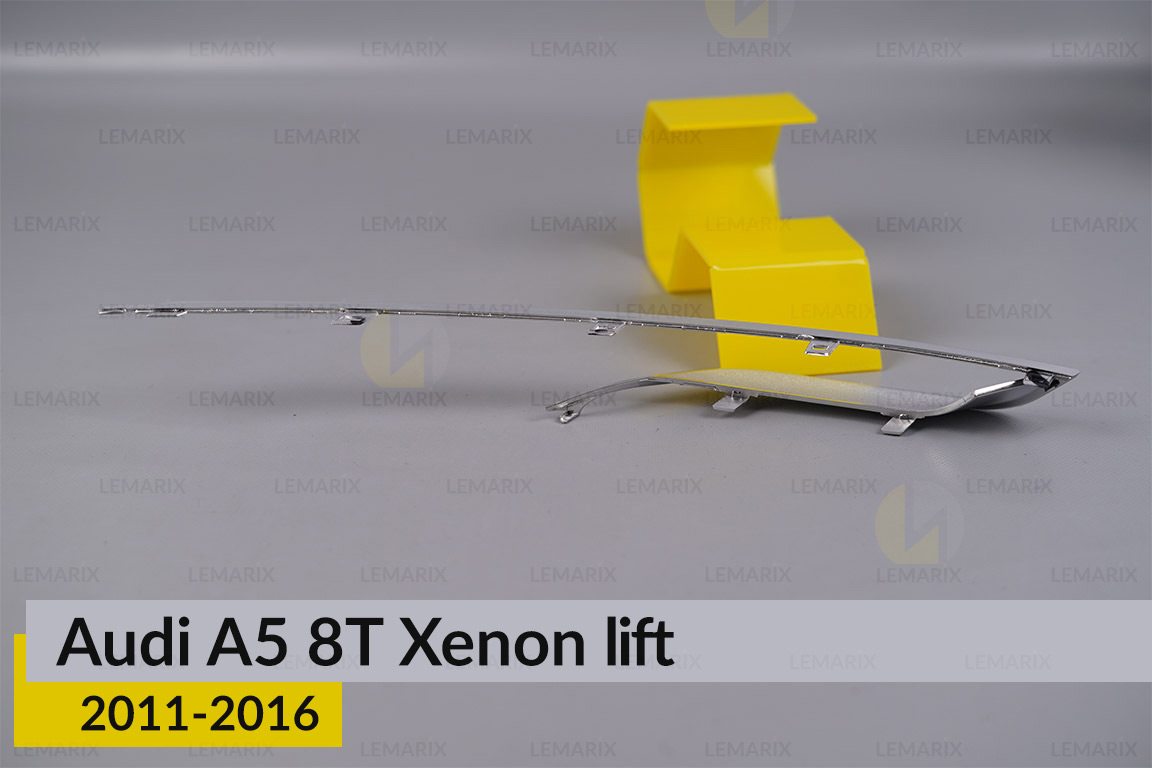 Хромована декоративна маска середня Audi A5 8T Xenon (2011-2016) рест ліва