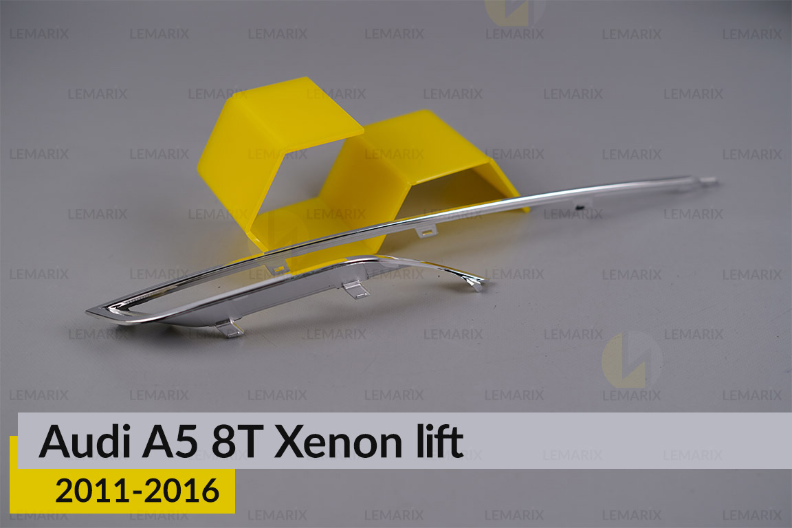 Хромована декоративна маска середня Audi A5 8T Xenon (2011-2016) рест ліва