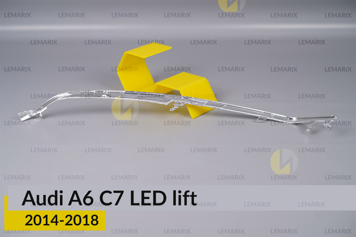 Хромована декоративна маска нижня Audi A6 C7 LED (2014-2018) рест ліва